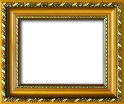 Empty picture frame with a free place inside, isolated on white photo