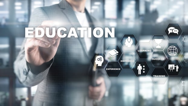 Education, Learning, Study Concept. capacity development. Training personal development. Mixed media business. photo