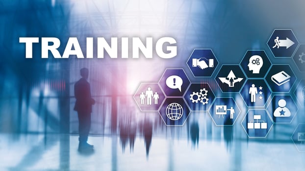 Business training concept. Training Webinar E-learning. Financial technology and communication concept photo