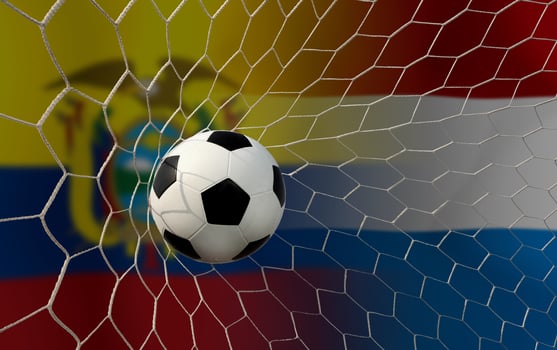 Football Cup competition between the national Ecuador and national Netherlands. photo