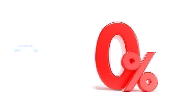Zero percent off red 3d sign on white background, special offer discount tags, zero percent interest, big offer, sale, special offer labels, stickers, tags, banners, ads, photo