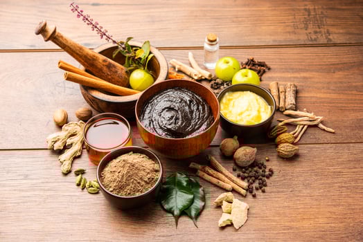 Chyavanprash or chyawanprash is widely consumed in India as a dietary ayurvedic supplement photo