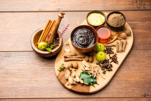 Chyavanprash or chyawanprash is widely consumed in India as a dietary ayurvedic supplement photo