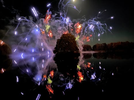 A view of a Fireworks Display at Alderford Lake in Whitchurch photo