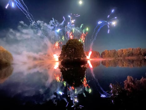 A view of a Fireworks Display at Alderford Lake in Whitchurch photo