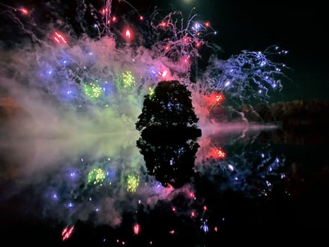 A view of a Fireworks Display at Alderford Lake in Whitchurch photo