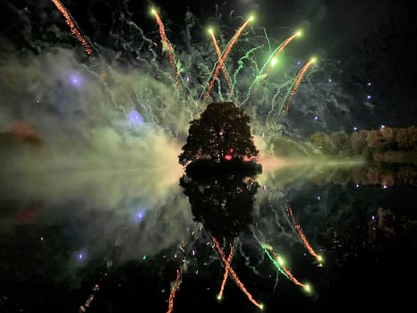 A view of a Fireworks Display at Alderford Lake in Whitchurch photo