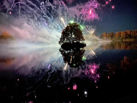 A view of a Fireworks Display at Alderford Lake in Whitchurch photo