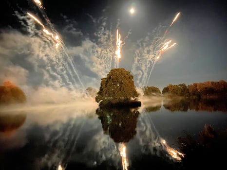 A view of a Fireworks Display at Alderford Lake in Whitchurch photo