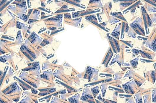 Pattern of 1000 Cambodian riels banknote is national currency of Cambodia photo