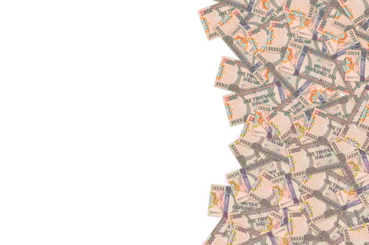 Part of brown Guyana 1000 dollars Banknote pattern photo