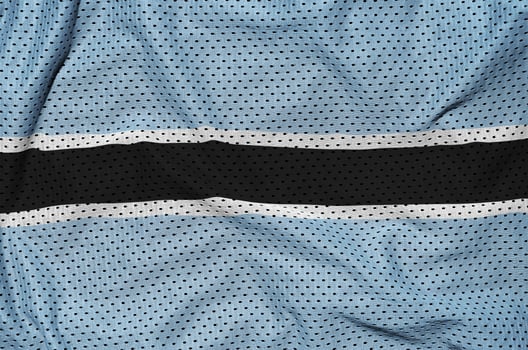 Botswana flag printed on a polyester nylon sportswear mesh fabri photo