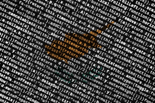 Cyprus flag is depicted on the screen with the program code. The concept of modern technology and site development photo