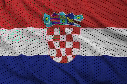 Croatia flag printed on a polyester nylon sportswear mesh fabric photo