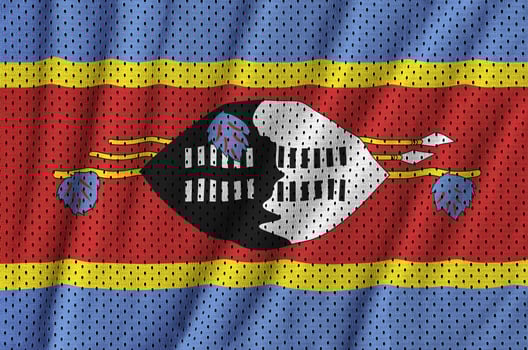 Swaziland flag printed on a polyester nylon sportswear mesh fabr photo