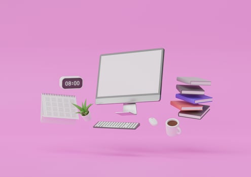Floating modern workspace photo