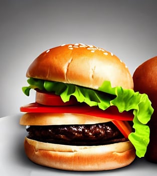 Gourmet fresh delicious homemade hamburger. photo