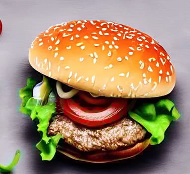 Gourmet fresh delicious homemade hamburger. photo