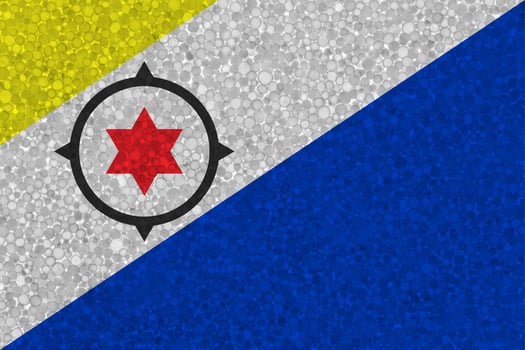 Flag of Caribbean Netherlands on styrofoam texture photo