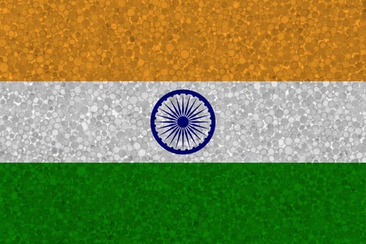 Flag of India on styrofoam texture photo