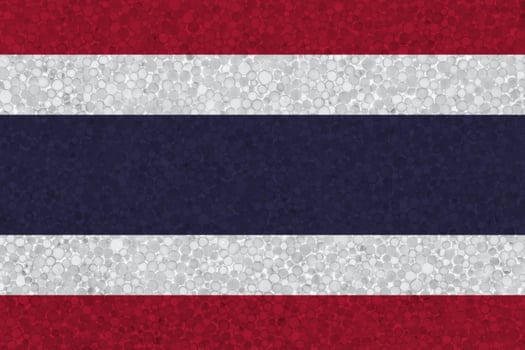 Flag of Thailand on styrofoam texture photo