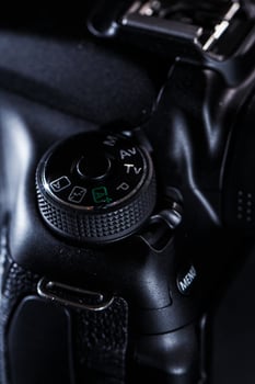 Close up of DSLR camera photo