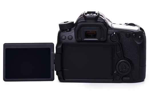 DSLR camera on white background photo