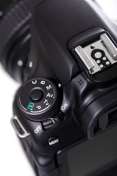 Close up of DSLR camera photo