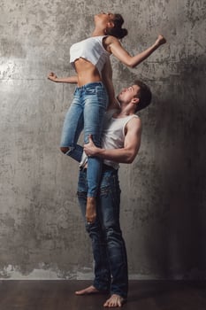 Dancers doing different dance elements photo