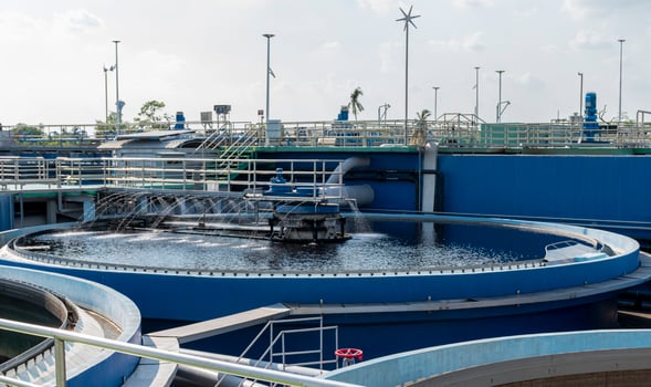 Waste water treatment ponds from industrial plants photo