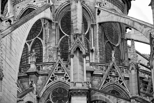 notre dame paris statues and gargoyles photo
