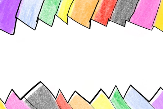 Drawing of rainbow colours with texts 'Happy Pride Month 2023', concept for LGBTQAI community celebrations in pride month around the world. photo