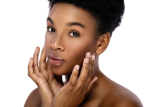 Portrait of young and cute african woman photo