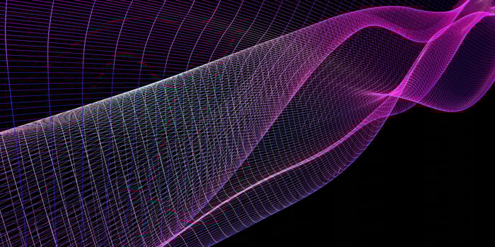 poly wire grid swaying mesh abstract background net of glitter 3D illustration photo