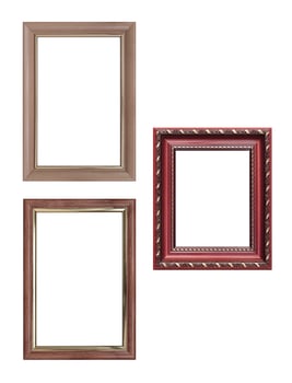 Set of empty picture frames with free space inside, isolated on white photo
