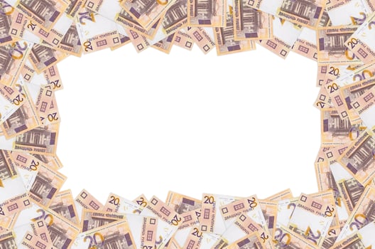 Pattern of new Belarusian money twenty rubles. Developed in 2009 after the Belarusian banknotes denomination photo