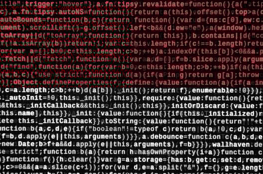 Monaco flag  is depicted on the screen with the program code. The concept of modern technology and site development photo