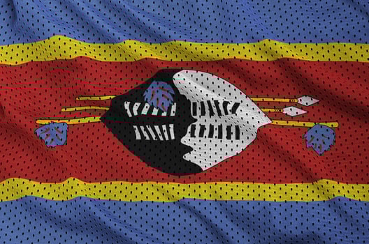Swaziland flag printed on a polyester nylon sportswear mesh fabr photo