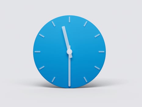 Minimal Good morning or night time with 11 30 O clock on light pastel background 3d illustration photo