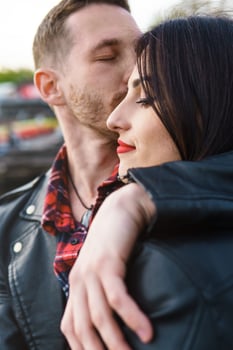 Young sensual  and loving couple  in embrace photo