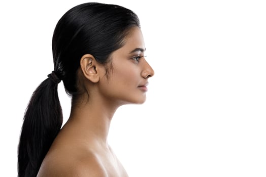 Profile of young and beautiful Indian woman photo