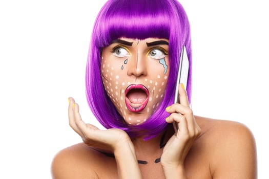 Model in creative image with pop art makeup photo