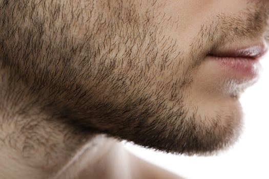 Close up of male chin and mouth photo