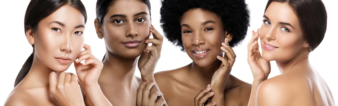 Different ethnicity women - Caucasian, African, Asian and Indian. photo