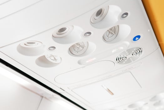 Overhead panel for passengers in an aircraft photo