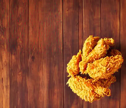 Delicious hot and crispy fried chicken meat. photo