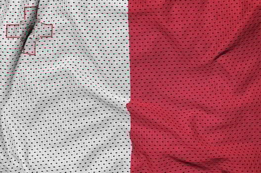 Malta flag printed on a polyester nylon sportswear mesh fabric w photo