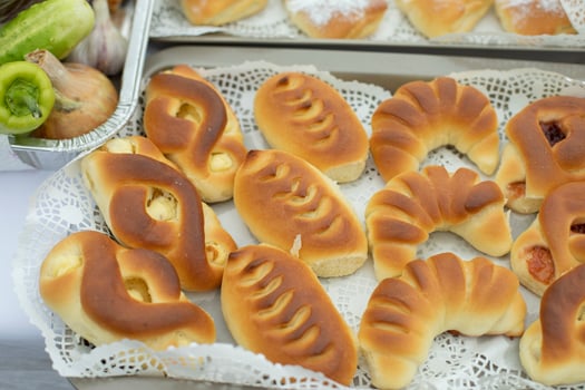 Delicious pies. Flour food. Oven buns. photo