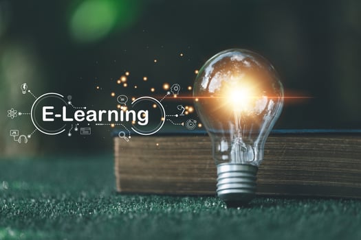 Bright light bulb and icon with book. Business success idea and education or learning online concept. Business person achievement and inspiration. technology, Create Imagination for Inspiration. photo