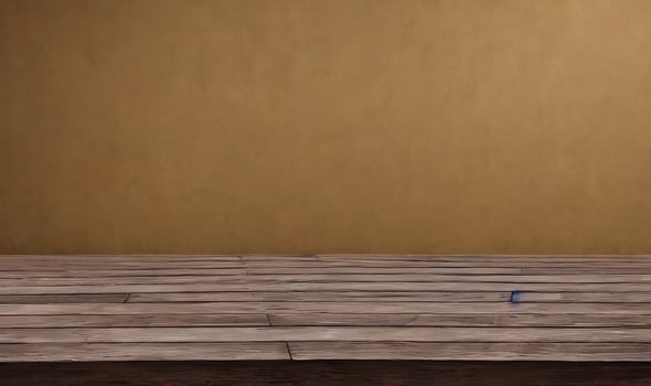 Empty wooden table in front of its background. photo